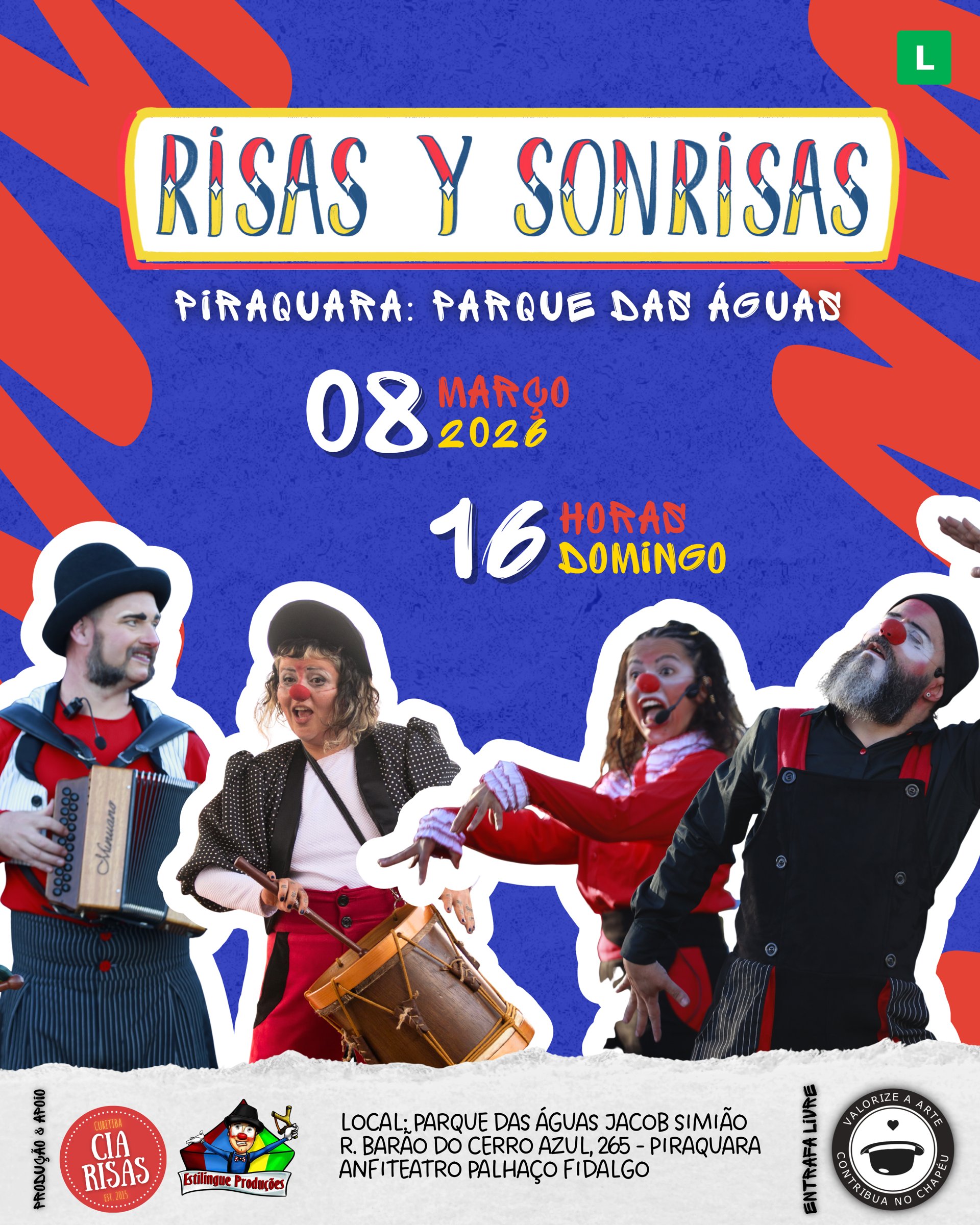 A PALHAÇARIA DESEMBARCA NO PARQUE DAS ÁGUAS DE PIRAQUARA NESTE DOMINGO