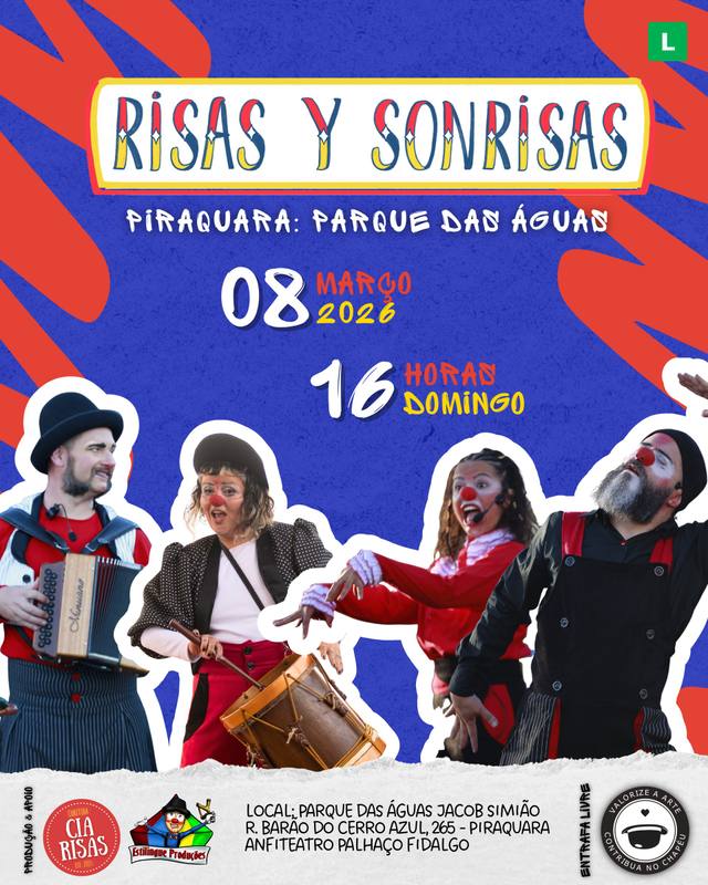 A PALHAÇARIA DESEMBARCA NO PARQUE DAS ÁGUAS DE PIRAQUARA NESTE DOMINGO